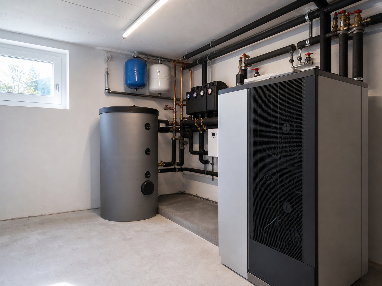 Modernisierte Heiztechnik mit W&auml;rmepumpe